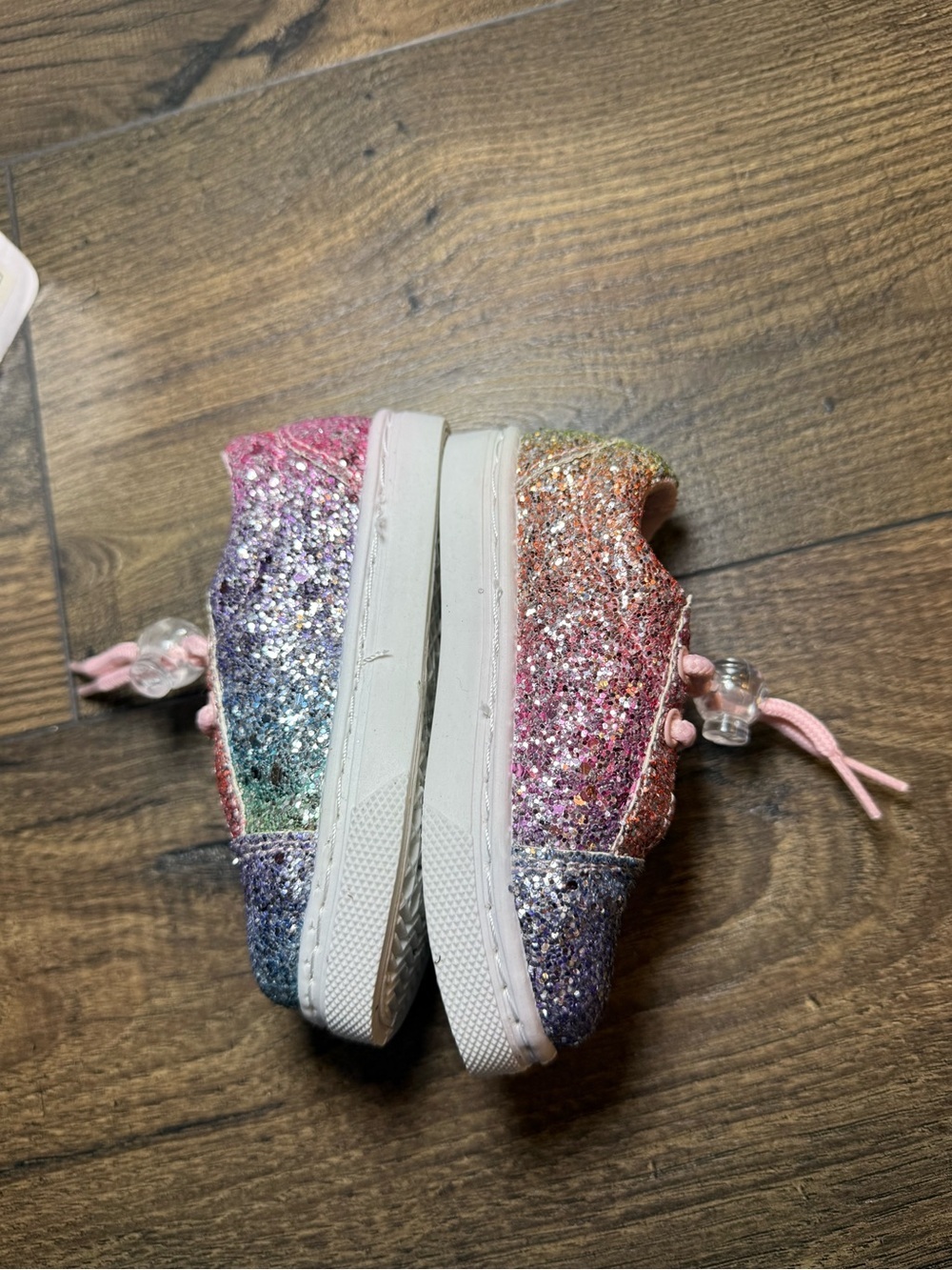 Olivia Miller Girl Kids Toddler Rainbow Glitter Shoelace Sneakers Size 5 NWT - Picture 6 of 8